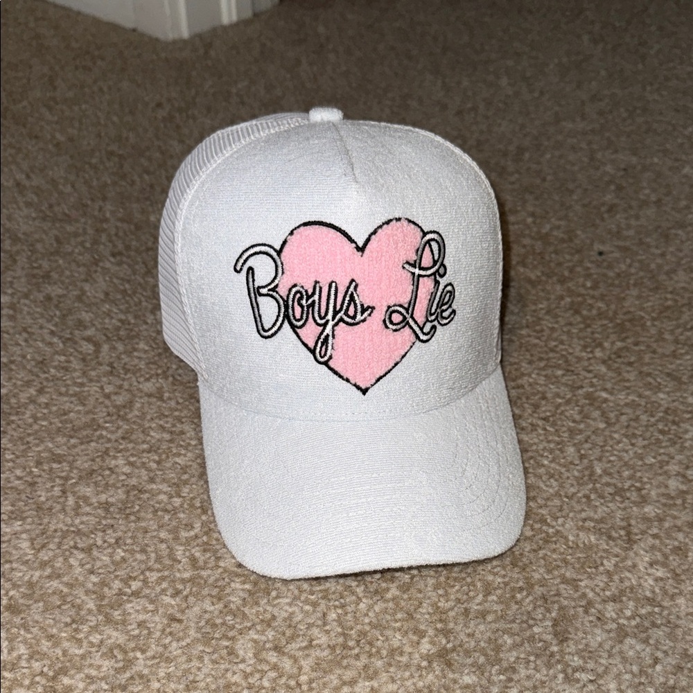 Boys Lie White and Pink Hat